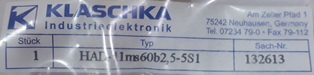 Klaschka -HAD11MS60B.2,5-5S1 - 1