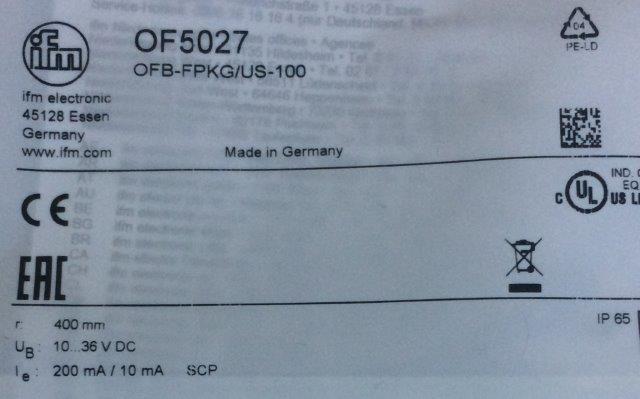 IFM-OFB-FPKG/US-100 OF5027 - 1