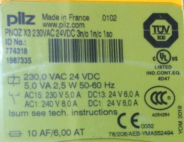 Pilz-774318-PNOZ X3 230 AC/24DC 3NA+1NC+1PNP - 1