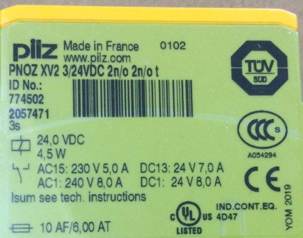Pilz-774502-PNOZ XV2 3/24 VDC 2N/O 2N/O T - 1