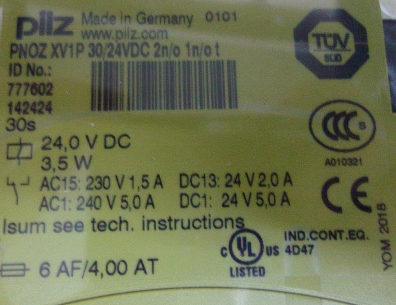 Pilz-777602-PNOZ XV1P 30/24VDC 2n/o 1n/ot - 1